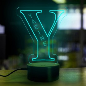 Lámpara con nombre personalizado Letra del abecedario Y