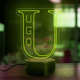 Lámpara personalizada nombre Alfabeto letra U