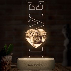 Lámpara con foto personalizada pareja amor