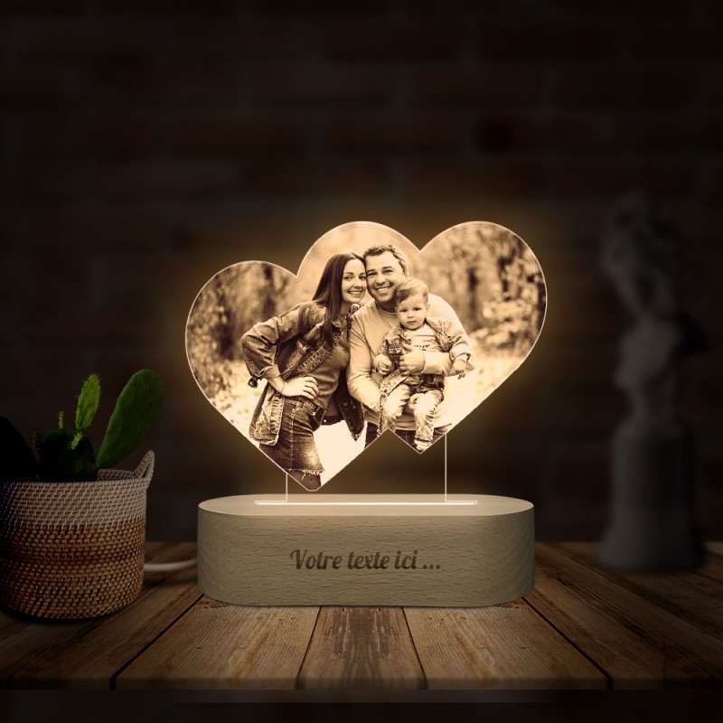 Luce notturna a forma di cuore personalizzata per la mamma