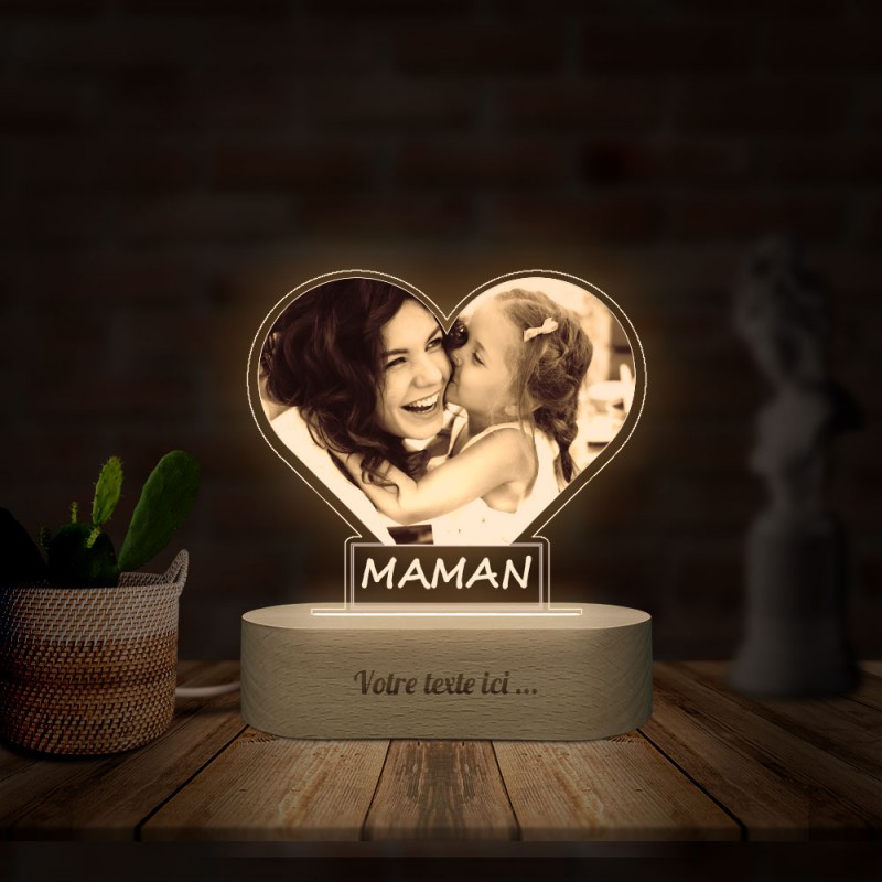 Lampada da Notte con Illusione 3D 'Ti Amo', Base Effetto Crepa, 7 Colori Cangianti, Lampada da Tavolo, Decorazione per Camera, Regalo per San Valentino e Compleanno
