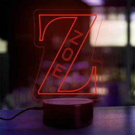 Lámpara personalizada nombre Alfabeto letra Z